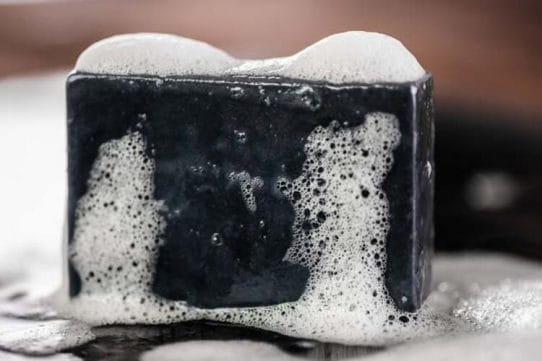 Active carbon soap