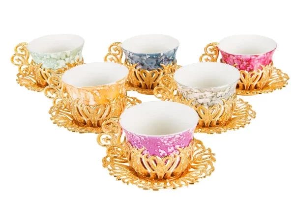 Colorful Turkish coffee cups