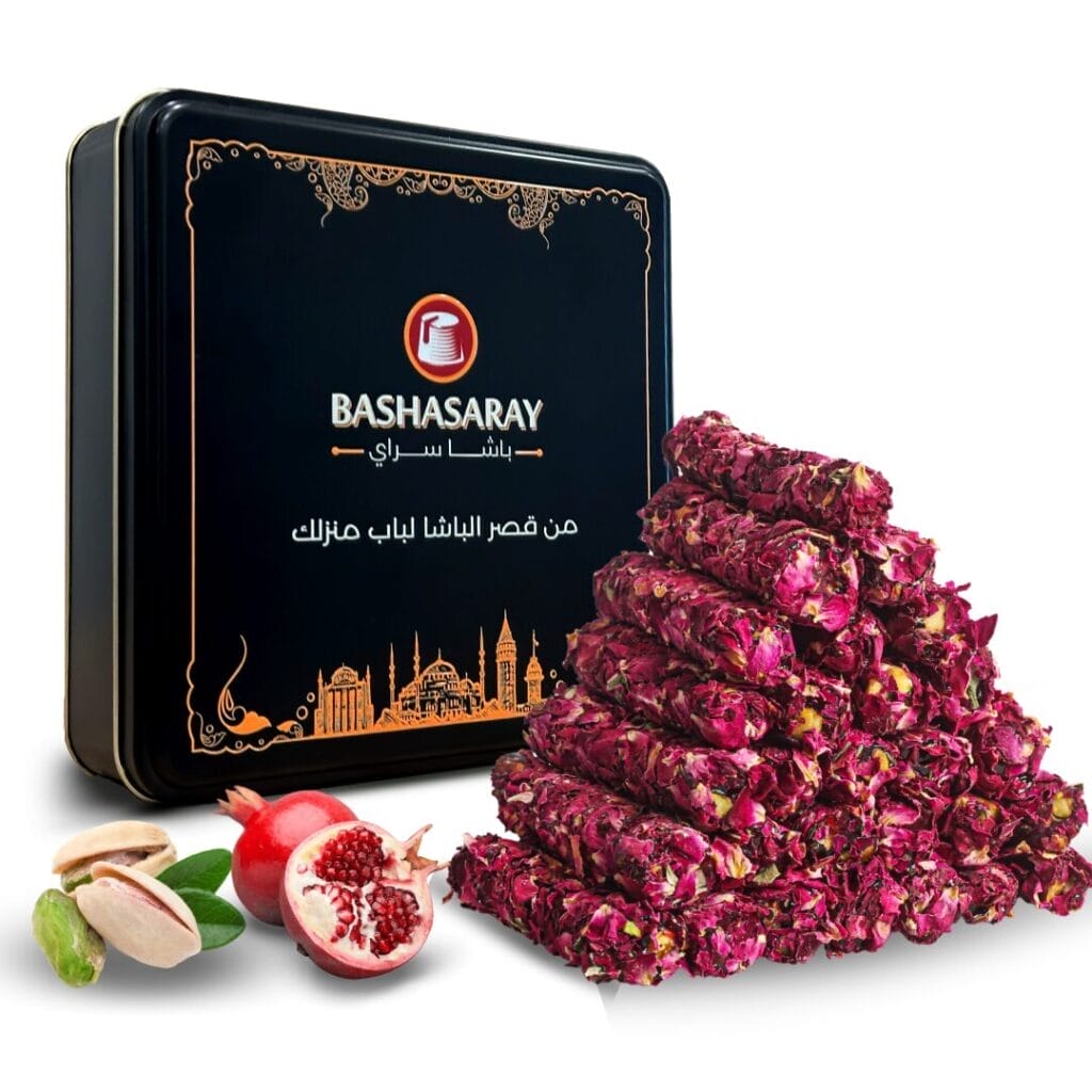 حلقوم بالورد والرمان والفستق