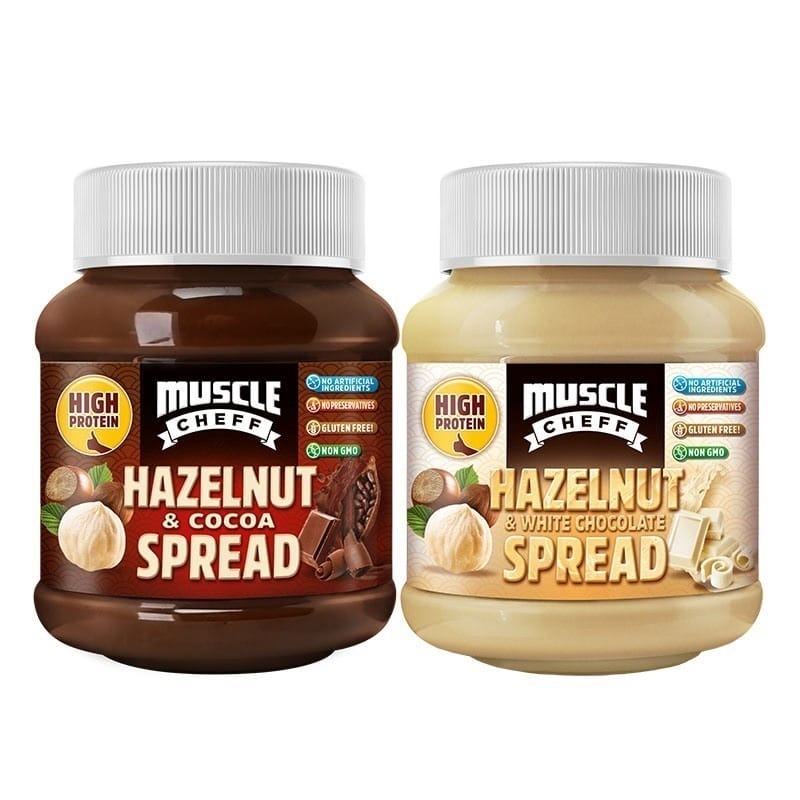 كريمة بندق صحية 2 نكهة شكولاته حليب وشكولاته بيضاء