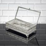 İnci Small Rectangular Serving Dish with Lid | Silver