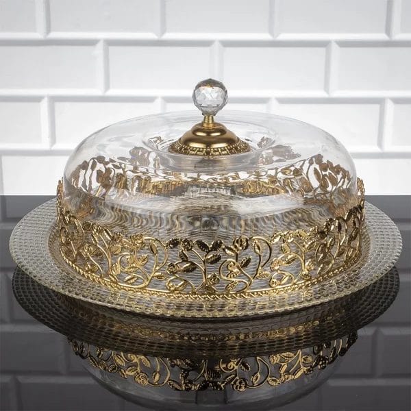 Roza Glass Cake Plate with Cover