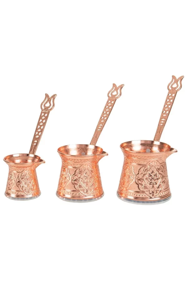 Turkish coffee pot - set of 3 pieces - different colors