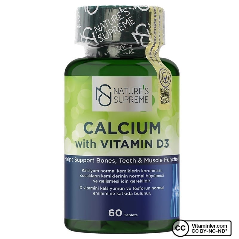 natures supreme calcium with vitamin d3 60 tablet 17979