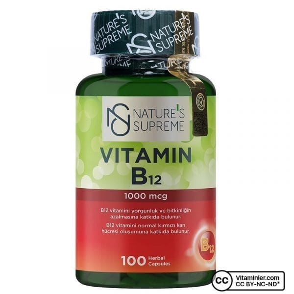 حبوب فيتامين B12 نيتشرز سوبريم | 100 كبسولة