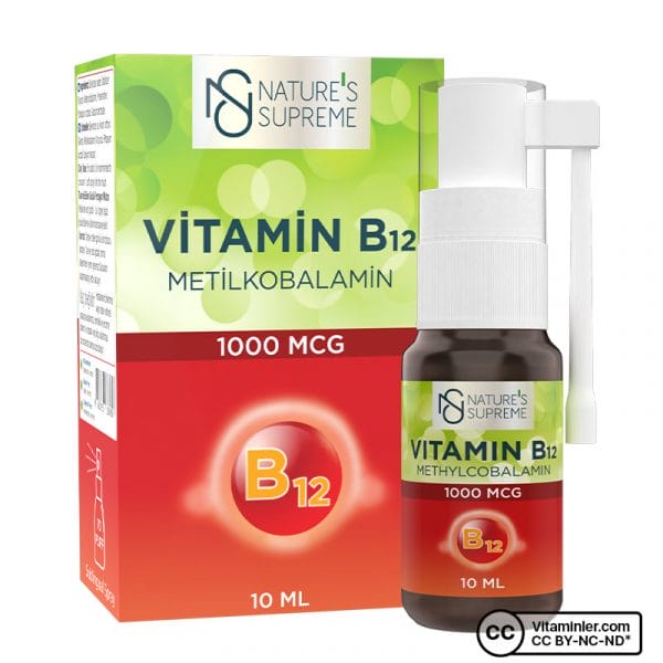 natures supreme vitamin b12 1000 mcg methylcobalamin 10 ml sprey 70731