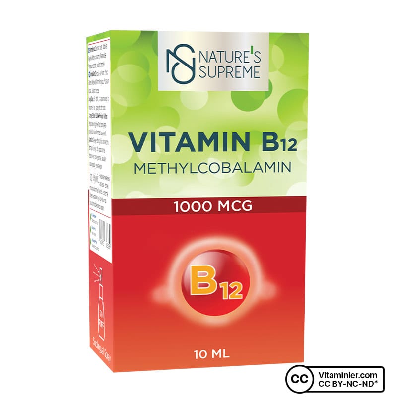 natures supreme vitamin b12 1000 mcg methylcobalamin 10 ml sprey 70932