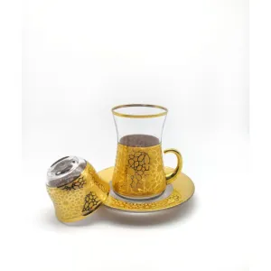 Tea Set | 18 Pieces | Transparent Gold