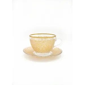 Turkish Tea Cups Set | 12 Pieces | Golden Color