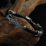 سوار جلد للرجال من الفضة الإسترليني عيار 925