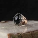 خاتم رجالي من الفضة الإسترليني عيار 925 مرصع بحجر الزركون روديوم