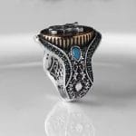 ⁦خاتم رجالي من الفضة الإسترليني عيار 925 بأحرف مخصصة⁩ - الصورة ⁦2⁩