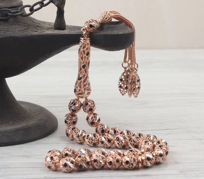 سبحة فضة إسترليني عيار 925 مطلية بالمينا