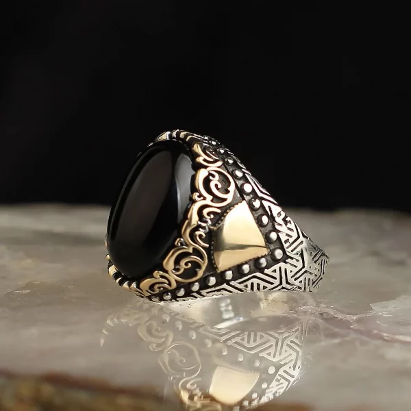 Men's Sterling Silver Agate Ring | 925 Carat