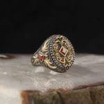 خاتم رجالي من الفضة بحجر الزركون المطلي بالروديوم عيار 925