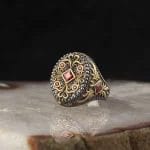 ⁦خاتم رجالي من الفضة بحجر الزركون المطلي بالروديوم عيار 925⁩ - الصورة ⁦2⁩