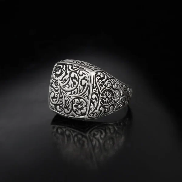 Silver Pencil Engraved Ring - Unique Decorations