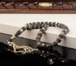 سبحة فضة مطلية بالذهب مع أحجار الزركون