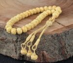 سبحة صلاة فضة عيار 1000 قيراط محبوكة يدويًا ومطلية بالذهب