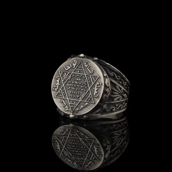 Men's antique silver 925 ring with Solomon's seal