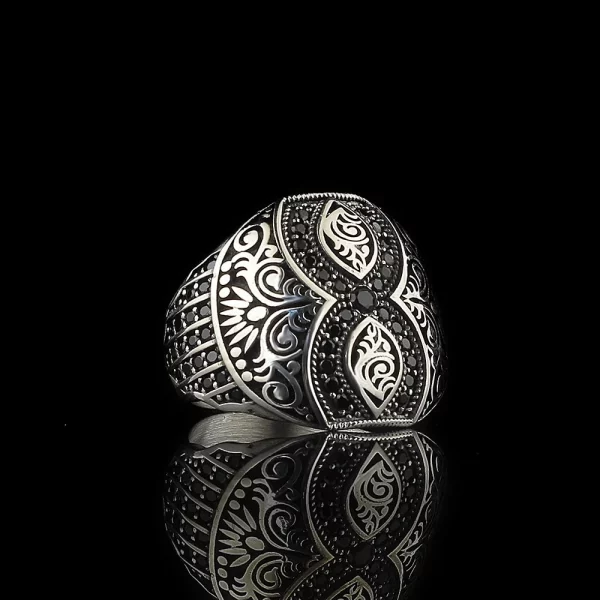 Men's Sterling Silver Ring 925 Engraved