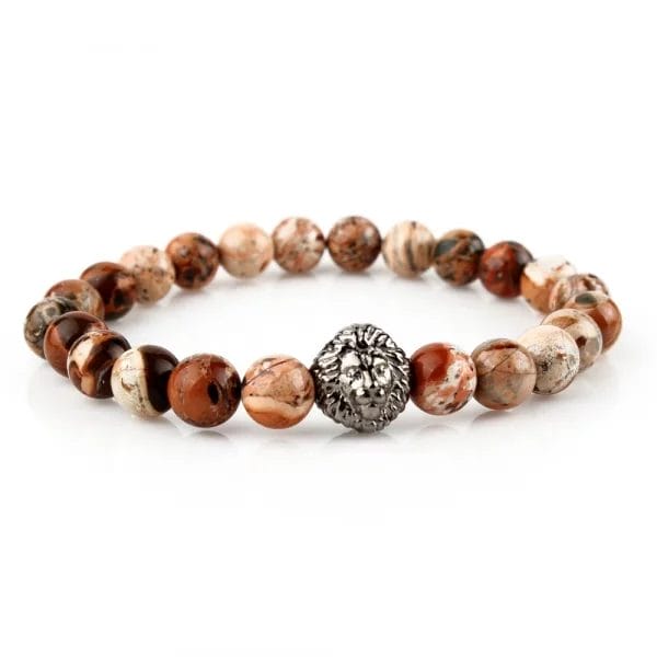 A bracelet made of natural stone with jasper stone