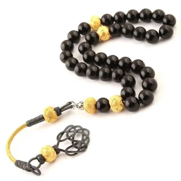 سبحة عقيق من الفضة الإسترليني عيار 1000 مع شرابة الكزاز