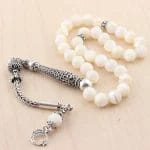 سبحة صلاة من عرق اللؤلؤ مع شرابات من الفضة الإسترليني عيار 925