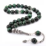 سبحة على شكل عين النمر من الفضة الإسترليني عيار 925 مرصعة بشراشيب