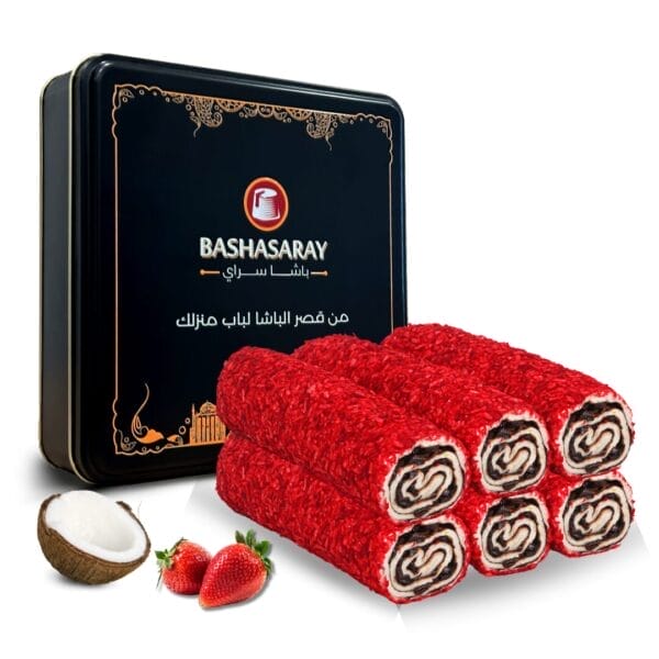 حلقوم بجوز الهند والفراولة والشوكولاتة