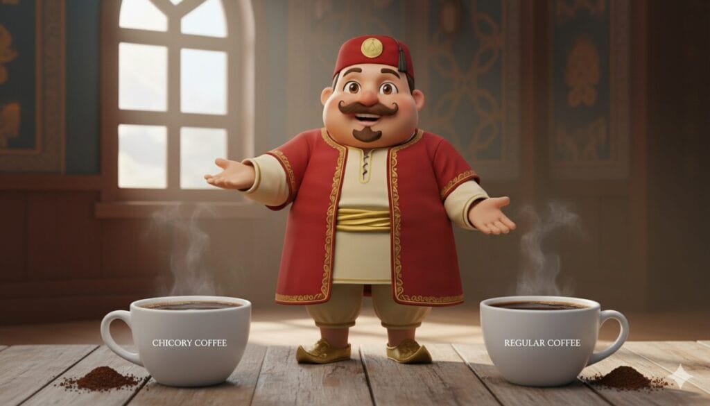 القهوة العادية وقهوة الهندباء